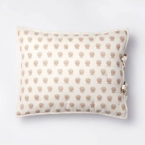 Studio McGee Standard Lofty Cotton Slub Woodblock Print Floral Sham - Threshold